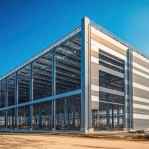 Modern Industrial Warehouse Under Construction